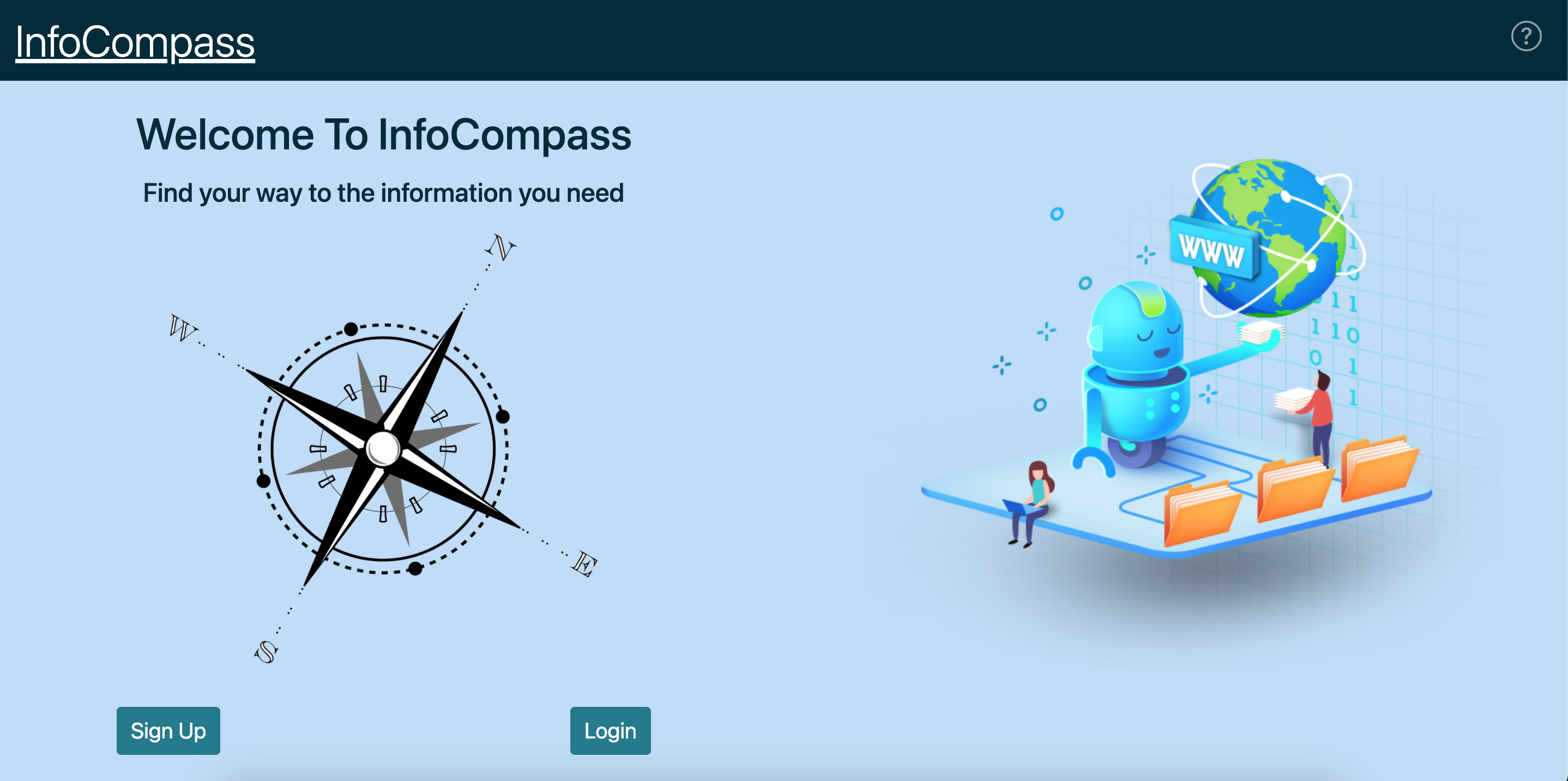 Screenshot of InfoCompass website