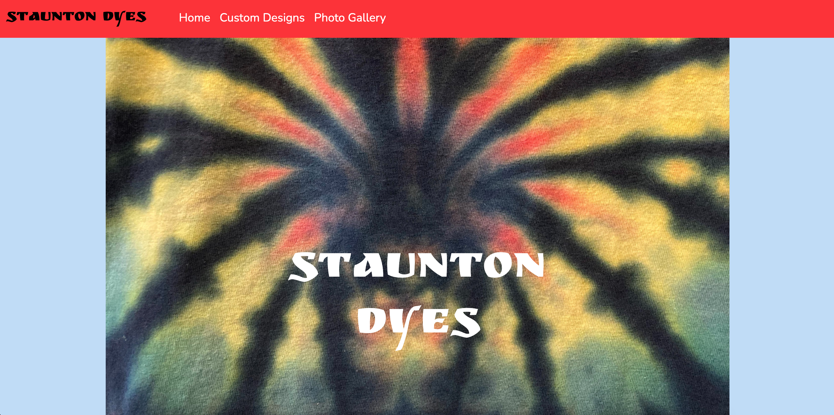 Screenshot of Staunton Dyes website